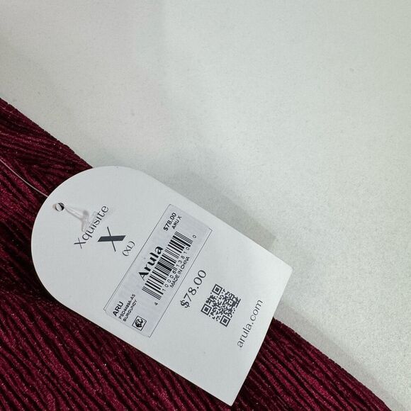 Arula Mini Jumper Dress Women XL Red Burgundy Velvet Textured New Preppy Boho - Picture 6 of 11